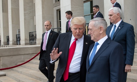 President Donald J. Trump departs from the Pentagon alongside Secretary of Defense James Mattis on Jan. 27, 2017, in Washington, D.C. President Donald J. Trump departs from the Pentagon alongside Secretary of Defense James Mattis on Jan. 27, 2017, in Washington, D.C.