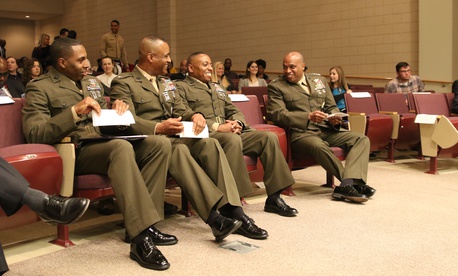 Lt. Gen. Vincent R. Stewart speaks to students and staff of North Carolina Central University, University of North Carolina at Chapel Hill, Duke University and North Carolina State University about the opportunities in the U.S. Intelligence Community. Lt. Gen. Vincent R. Stewart speaks to students and staff of North Carolina Central University, University of North Carolina at Chapel Hill, Duke University and North Carolina State University about the opportunities in the U.S. Intelligence Community.