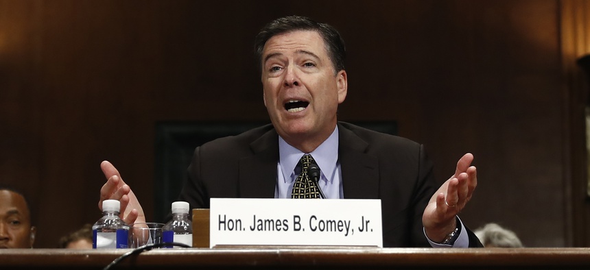 FBI Director James Comey testifies on Capitol Hill in Washington, Wednesday, May 3, 2017, before the Senate Judiciary Committee hearing: "Oversight of the Federal Bureau of Investigation."