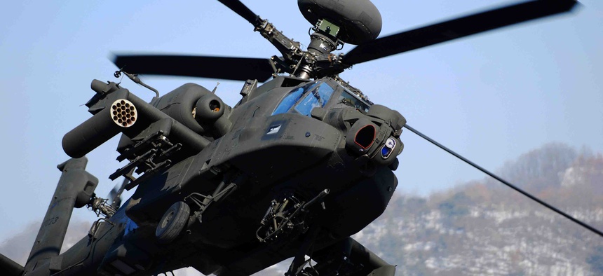 Lawmakers added one-quarter of the extra Apache attack helicopter requested by the Trump administration.