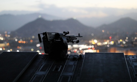 A U.S. Army helicopter departs Resolute Support headquarters with U.S. Defense Secretary James Mattis aboard in Kabul, Afghanistan, Mon., April 24, 2017. A U.S. Army helicopter departs Resolute Support headquarters with U.S. Defense Secretary James Mattis aboard in Kabul, Afghanistan, Mon., April 24, 2017.