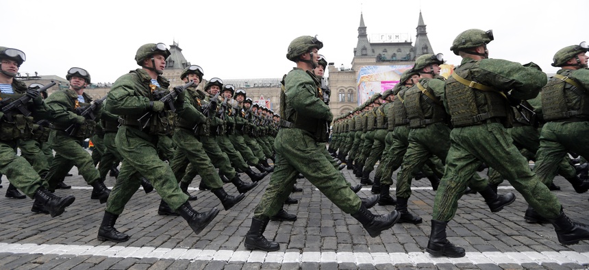 Russian soldiers dressed in a new field uniform marched along the Red Square last month during the Victory Day military parade to celebrate 72 years since the end of WWII.