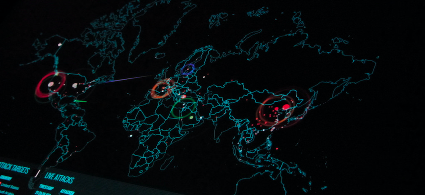 Photos taken from the Norse Attack Map. The map shows in realtime attacks that happen on the Norse honeypots.