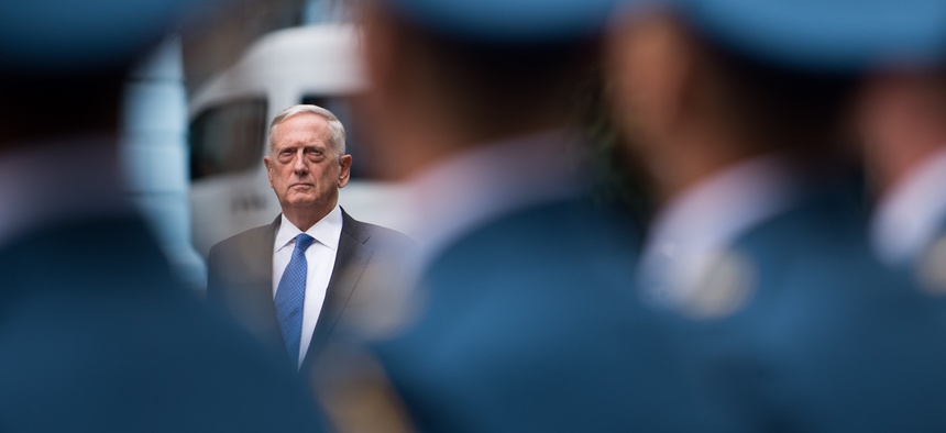 Secretary of Defense Jim Mattis meets with Ukraine’s Defense Minister Stepan Poltorak in Kyiv, Ukraine, Aug. 24, 2017.