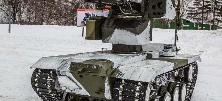 The Russian "Nerehta" ground robot.