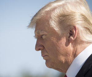 President Donald Trump pauses during a wreath laying ceremony during the 9/11 Observance Ceremony at the Pentagon on Sept. 11, 2017. President Donald Trump pauses during a wreath laying ceremony during the 9/11 Observance Ceremony at the Pentagon on Sept. 11, 2017.