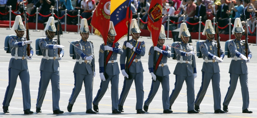 A Venezuelan military contingent took part in a parade in Beijing in 2015 commemorating the 70th anniversary of Japan's surrender during World War II.