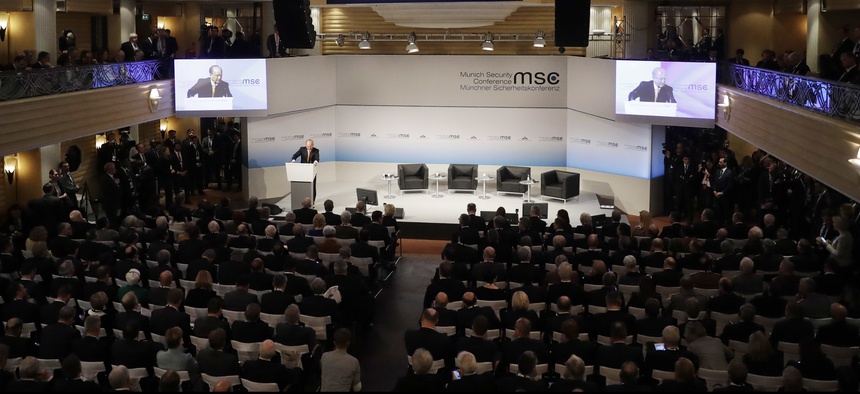 Wolfgang Ischinger, chairman of the Munich Security Conference, opens the Munich Security Conference in Munich, southern Germany, Friday, Feb. 17, 2017.