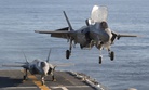 An F-35B lands on the USS America.