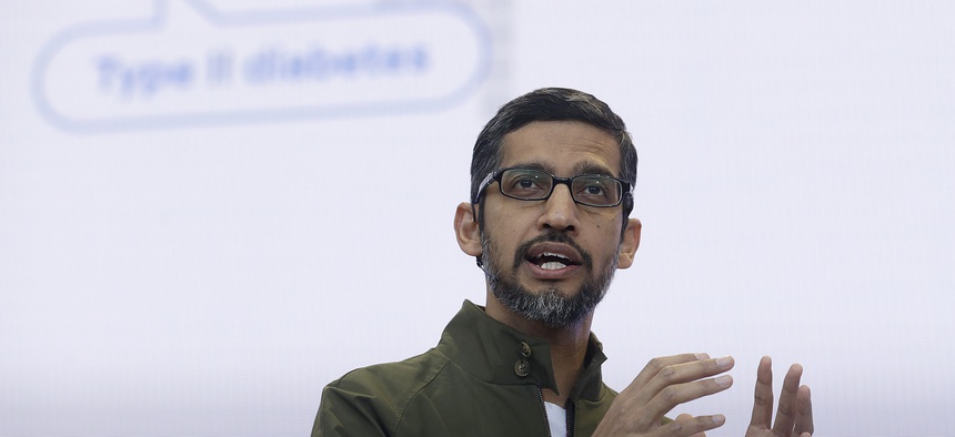 Google CEO Sundar Pichai speaks at the Google I/O conference in Mountain View, Calif., Tuesday, May 8, 2018.