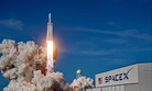 SpaceX image of the launch of the first flight of SpaceX's Falcon Heavy rocket