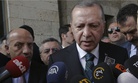 Turkish President Recep Tayyip Erdogan speaks to the media members at the parliament in Ankara, Turkey, Tuesday, March 20, 2018. 