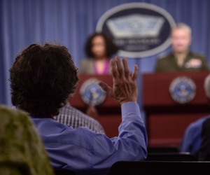 Dana White, the Pentagon's chief spokeswoman, and U.S. Marine Corps Lt. Gen. Kenneth McKenzie, the Joint Staff director, brief the press at the Pentagon. Dana White, the Pentagon's chief spokeswoman, and U.S. Marine Corps Lt. Gen. Kenneth McKenzie, the Joint Staff director, brief the press at the Pentagon.