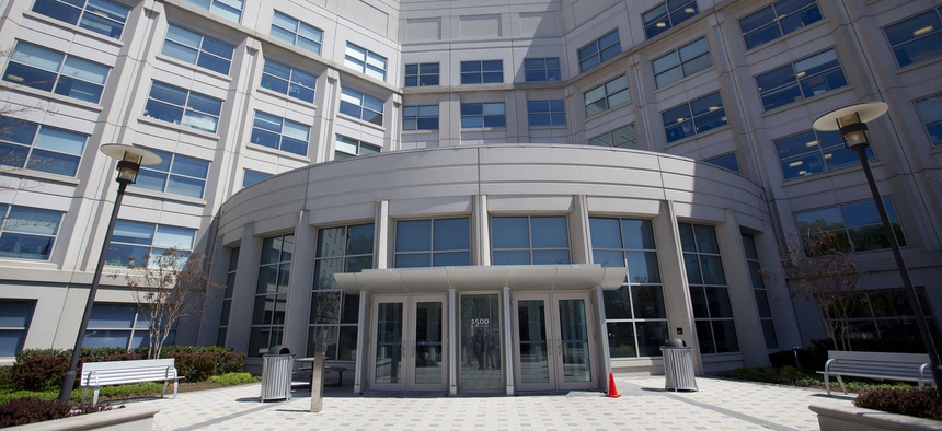 This April 24, 2015, photo shows the DNI's Liberty Crossing Intelligence Campus in McLean, Va.