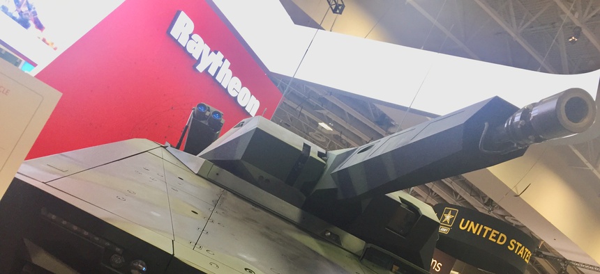 A Rheinmetall Lynx armored vehicle at the Association of the U.S. Army conference in Washington.