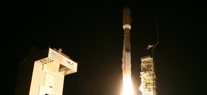 A United Launch Alliance Atlas 5 rocket carrying the classified NROL-42 satellite lifts off from Vandenberg Air Force Base in California in September 2017.
