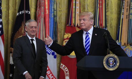 President Donald Trump with Defense Secretary Jim Mattis. President Donald Trump with Defense Secretary Jim Mattis.