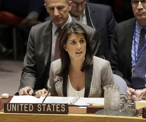 United States Ambassador to the United Nations Nikki Haley speaks during a security council meeting about the escalating tensions between the Ukraine and Russia at United Nations headquarters, Monday, Nov. 26, 2018. United States Ambassador to the United Nations Nikki Haley speaks during a security council meeting about the escalating tensions between the Ukraine and Russia at United Nations headquarters, Monday, Nov. 26, 2018.