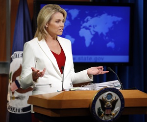 State Department spokeswoman Heather Nauert speaks during a briefing at the State Department in Washington, Wednesday, Aug. 9, 2017. State Department spokeswoman Heather Nauert speaks during a briefing at the State Department in Washington, Wednesday, Aug. 9, 2017.