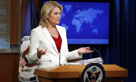 State Department spokeswoman Heather Nauert speaks during a briefing at the State Department in Washington, Wednesday, Aug. 9, 2017. State Department spokeswoman Heather Nauert speaks during a briefing at the State Department in Washington, Wednesday, Aug. 9, 2017.
