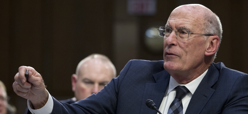 Director of National Intelligence Daniel Coats testifies before the Senate Intelligence Committee on Capitol Hill in Washington Tuesday, Jan. 29, 2019.