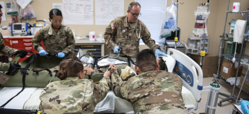The 1st Battalion 228th Aviation Regiment practices 9-line medical evacuations at Soto Cano Air Base, Honduras, Dec. 12, 2018.