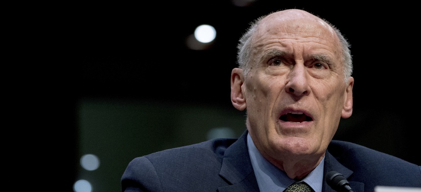 Director of National Intelligence Dan Coats speaks at a Senate Select Committee on Intelligence hearing on worldwide threats, Tuesday, Feb. 13, 2018, in Washington.