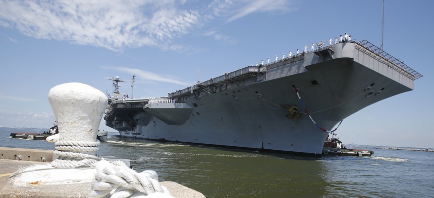 USS Harry S. Truman arrives at Naval Station Norfolk in Norfolk, Va., Wednesday, July 13, 2016, after supporting missions over Iraq and Syria.