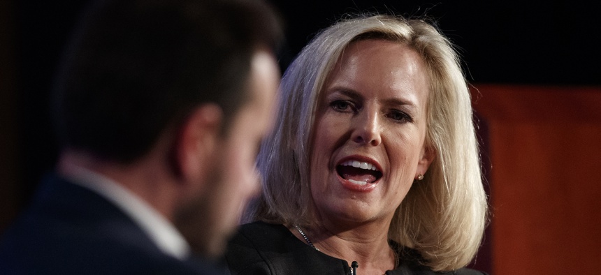 Homeland Security Secretary Kirstjen Nielsen speaks in Washington, D.C., on March 18, 2019.