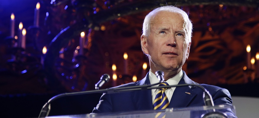 Former Vice President Joe Biden speaks at the Biden Courage Awards Tuesday, March 26, 2019, in New York.