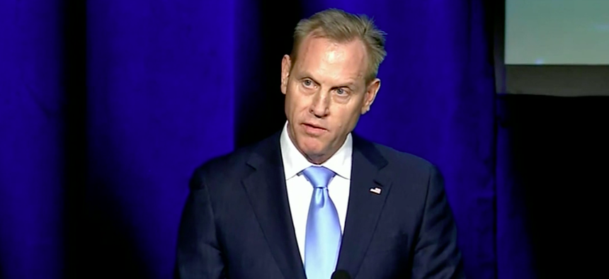 Acting Defense Secretary Patrick Shanahan speaks at the 35th Space Symposium.