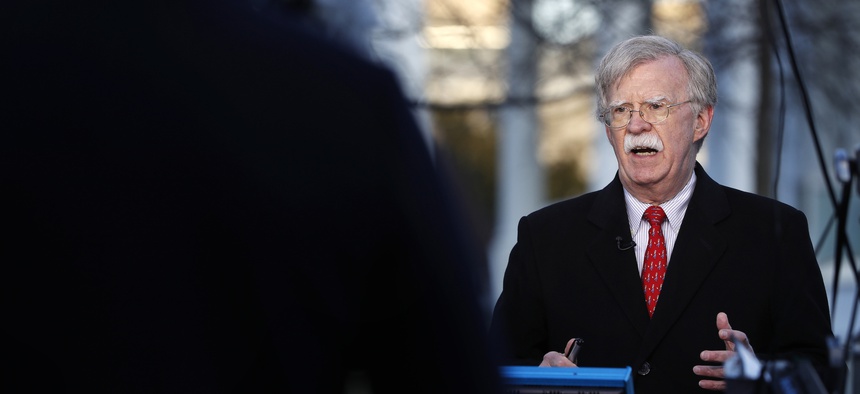 National security adviser John Bolton is interviewed, Tuesday, March 5, 2019, at the White House in Washington.