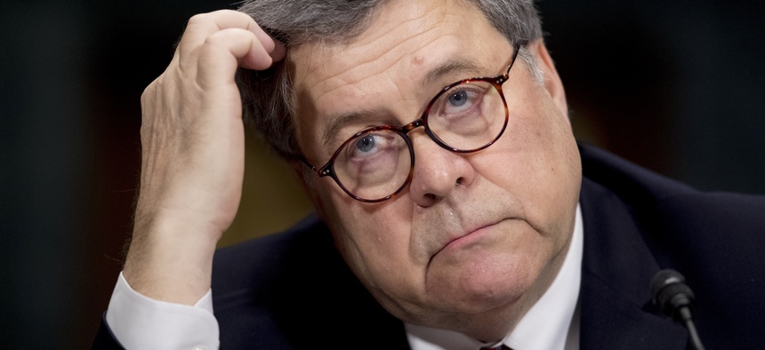 In this May 1, 2019, file photo, Attorney General William Barr appears at a Senate Judiciary Committee hearing on Capitol Hill in Washington.