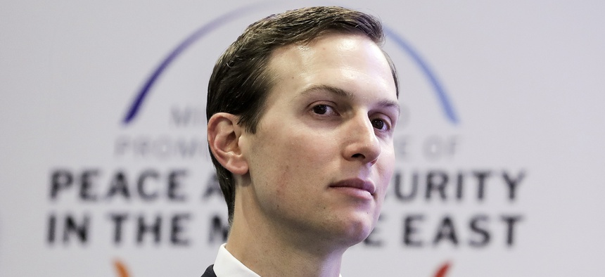 White House Senior Adviser Jared Kushner is pictured at a conference on Peace and Security in the Middle East in Warsaw, Poland, Thursday, Feb. 14, 2019.
