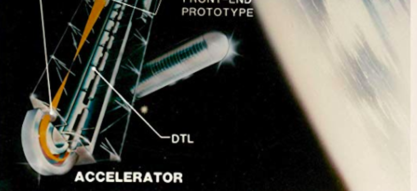 An artist's rendering of a neutral particle beam.