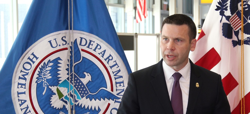 Kevin K. McAleenan, who is now acting secretary of the Department of Homeland Security, speaks in New York City in 2018.