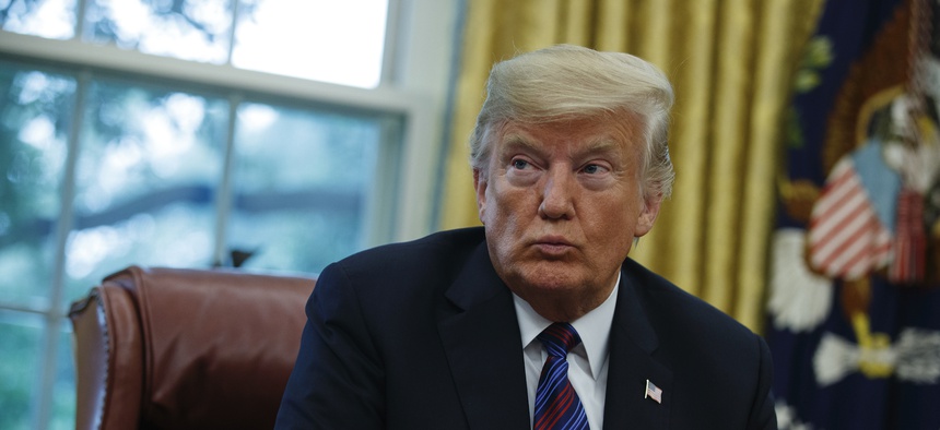 File photo of President Trump in the White House in 2018.