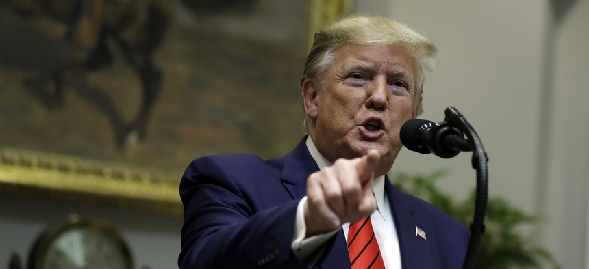 President Donald Trump at the White House, Wednesday, Oct. 9, 2019