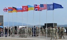 Troops gather at Vaziani Military Base, Georgia, for 2017's Exercise Noble Partner: training for the Georgian light infantry company designated for the NATO Response Force.