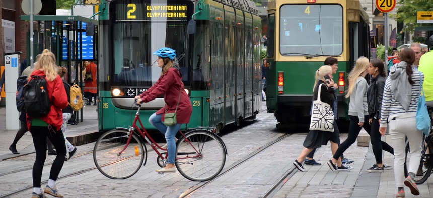 Helsinki, Finland. Studies show that societies with less income inequality are less susceptible to fake news.