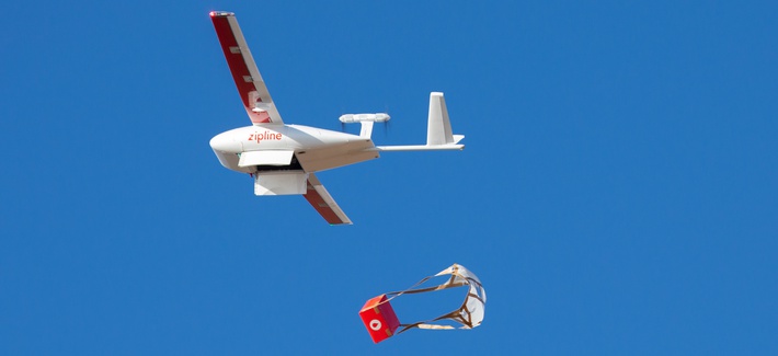 A medical delivery drone from Zipline