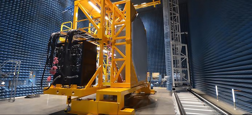 The U.S. Navy's SPY-6 integrated air & missile defense radar in production at Raytheon's Radar Development Facility in Andover, Massachusetts.