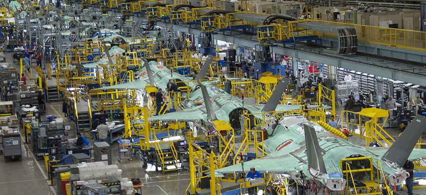 The F-35 Joint Strike Fighter production line in Forth Worth, Texas.