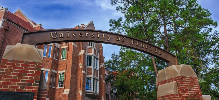 Entrance Sign at the University of Florida on September 12, 2016 in Gainesville, Florida.