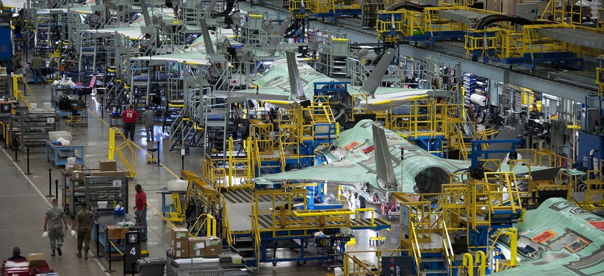 The F-35 production line in Fort Worth, Texas.