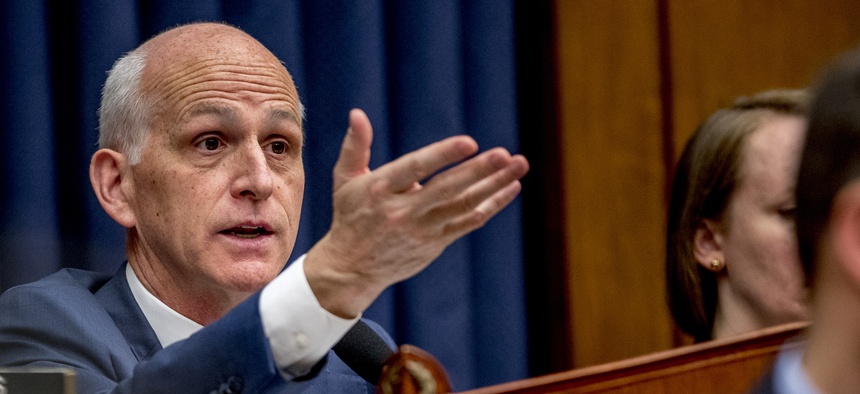 House Armed Services Committee chairman Rep. Adam Smith, D-Wash., speaks as Defense Secretary Mark Esper and Joint Chiefs of Staff Chairman Gen. Mark Milley, appear before a House Armed Services Committee hearing on Capitol Hill, Wednesday, Feb. 26, 2020.