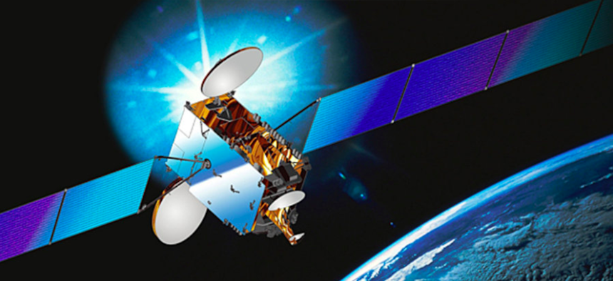 An intelsat Galaxy 7 satellite