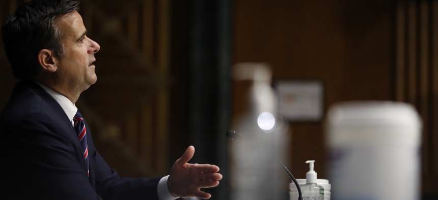 Rep. John Ratcliffe, R-Texas, testifies before a Senate Intelligence Committee nomination hearing on Capitol Hill in Washington, Tuesday, May. 5, 2020. The panel is considering Ratcliffe's nomination for director of national intelligence.