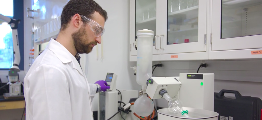 Scientists at the Walter Reed Army Institute of Research conduct studies to develop treatments for COVID-19.