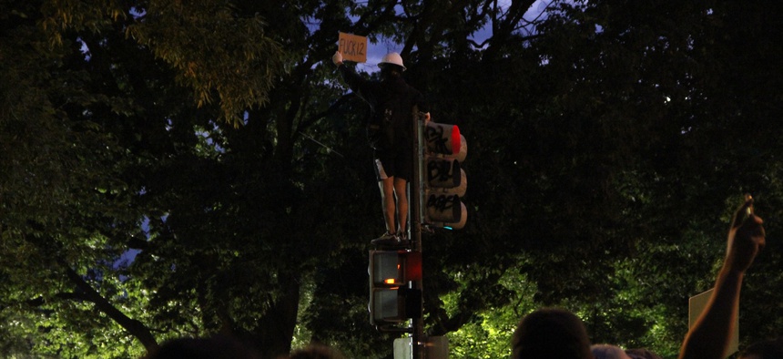 Protesters outside of the White House on June 2, 2020.